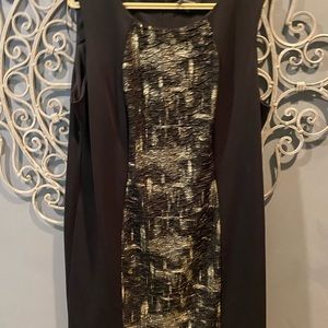 Womens plus black gold knit dress  Sz 20